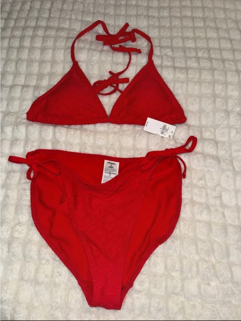 Red Tie-Back Triangle Bikini - Women Swim
